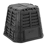 Seguro – la tapa grande con hueco para candado (no incluido) protege el valioso compost