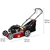 Self-Propelled Gas Lawn Mower, 141cc Gas Engine Lawn Mower with 20-Inch Cutting Deck, 50L Grass Bag, Lawn Mover Cordless Push Mower with Big Wheels & Foldable Handle for Effortless Lawn Care (Red)