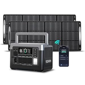 OUKITEL P1000 Plus Solargenerator mit2x200W Solarpanel, 1800W (3600W Spitzenleistung) Tragbare Powerstation, Schnellladung 0-80% in 45Min., 1024Wh LiFePO4-Batterie, Ultra-Leise für Camping, Wohnmobil