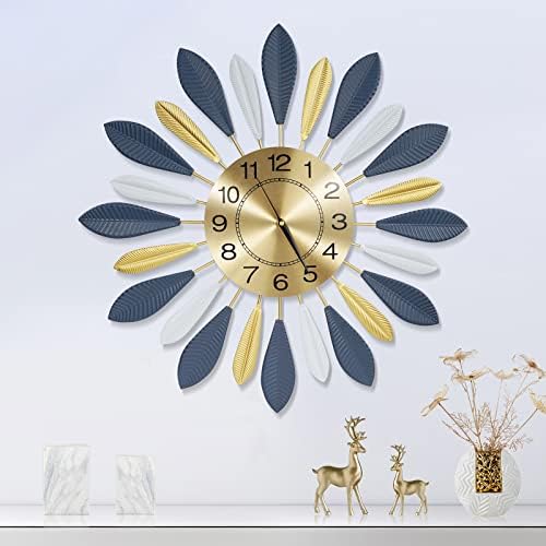 BAOXINGEGE Large Wall Clock, 23 inch Wall Clocks for Living Room Decor, Modern Metal Wall Clock add The Beauty of Life.Decoration Living Room, Bar,Office,Dining,Kitchen