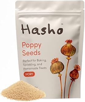 Hasho Whole Poppy Seeds – Ivory (8 oz) – Non-GMO, Vegan – For Baking & Sprink...