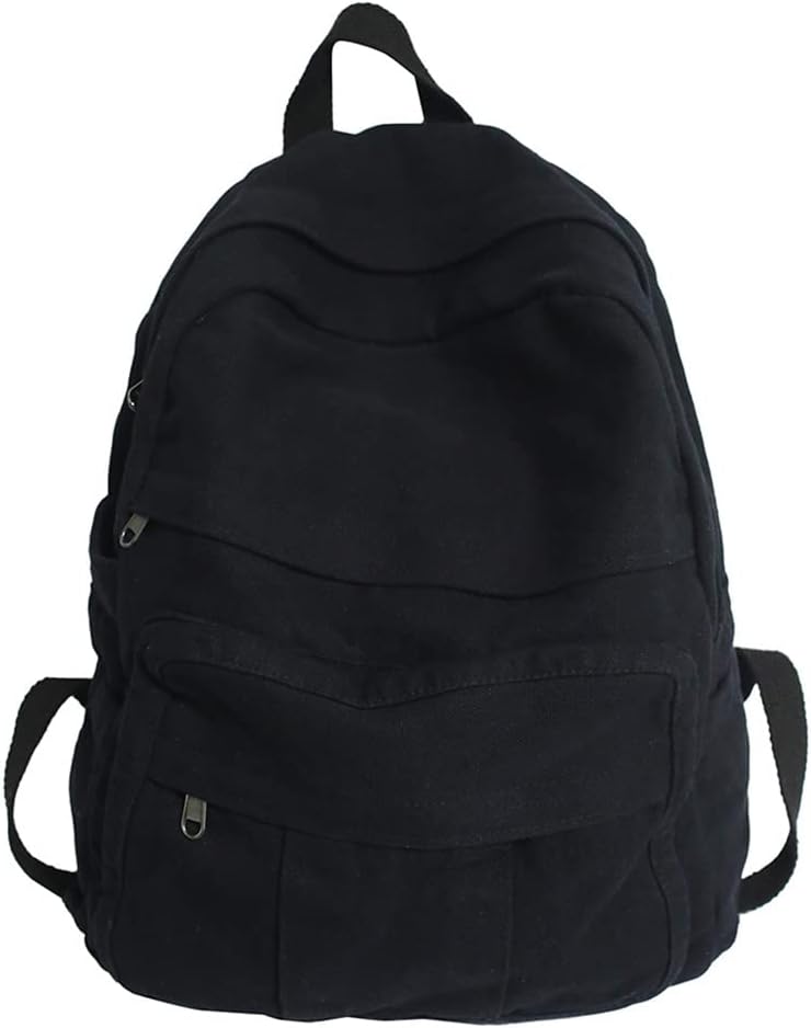 GETERUUV Canvas Backpack Aesthetic Laptop Backpack Vintage Green Backpack for Women Men Lightweight Travel Daypack