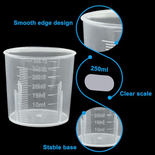 Vasos medidores plásticos 30 ml 6 piezas transparentes miniatura 4