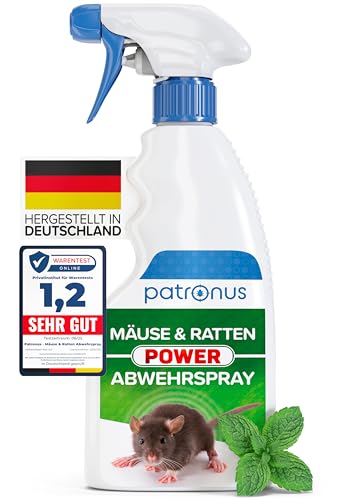 Hochwirksames Ratten & Mäuse Abwehr-Spray zum Mäuse vertreiben [250ml] mit Pfefferminzöl gegen Mäuse für Haus & Garten, effektiv Mäuse dauerhaft vertreiben mit Mäuse-Gift Alternative