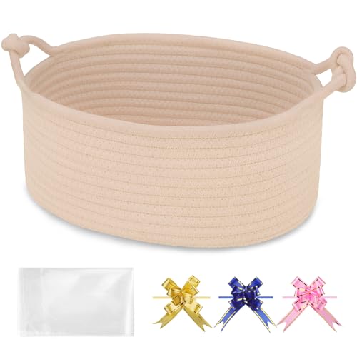 Image of Small Empty Gift Basket with Bag & Ribbons, Beige