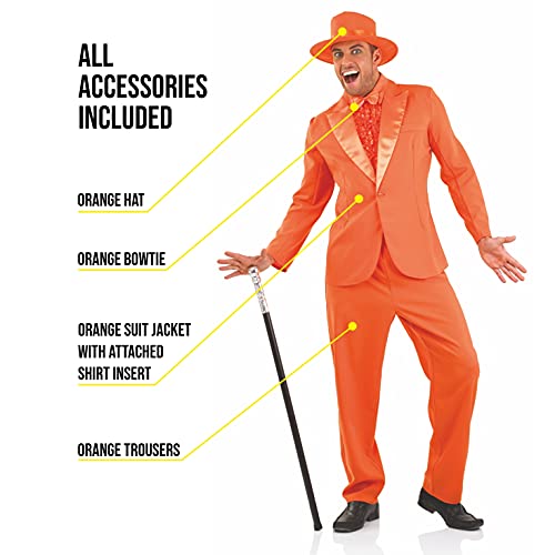 Fun Shack FN3687M-820-M Mens 90S Comedy Movie Costume Adults Bright Orange Character Suit thumb #2