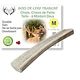ARTISAN GIFT CO Os Bois de Cerf Tranché à Mâcher pour Chiots et Chiens à Morsure Faible - poids min. 51 gr (M - 1 un)