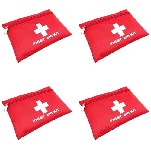 Sacs de premiers secours vides Lot de 4 petites trousses d'urgence rouges