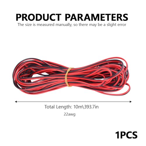 10 Metros de Cable Eléctrico 22AWG 2 Hilos Rojo y Negro de Cobre Estañado, Cable Flexible Doble Aislamiento en PVC para Tiras LED, Altavoz de Alambre, Lámparas y Aplicaciones Eléctricas Variadas - imagen 2