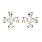 zlw-shop Pendientes para mujer, diseño de trébol de cuatro hojas, de plata de ley, exquisitos y pequeños de alta gama, aretes de moda