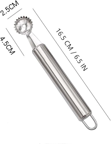 Miniatura 2 de Herramienta de descorazonador de tomate de acero inoxidable, 2 piezas, herramienta para descorazonador de tomate multifunción para fresa, tomate,
