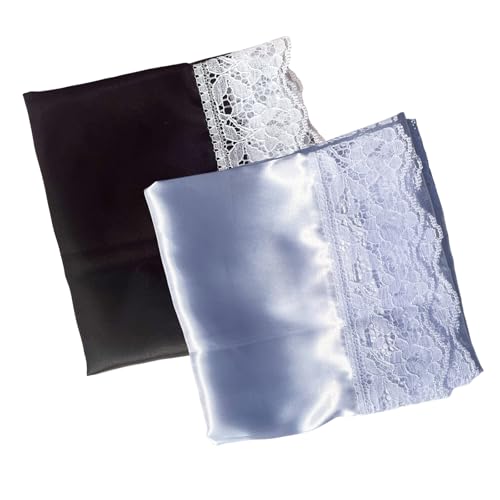 Lap Scarf Handkerchief Silk Lap Scarf Scarves Covers Cloths with Lace for Ladies Women Church