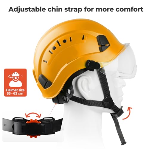 Casque de sécurité ABS avec visière et bandeau absorbant ajustable de 53 à 63 cm