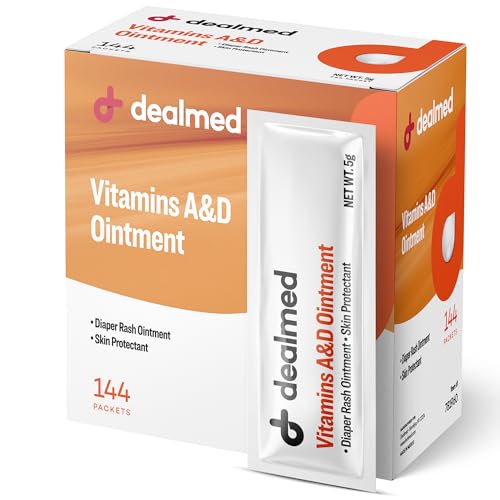 Image of Dealmed A&D Ointment | Diaper Rash Cream for Baby with Vitamins A & D | Moisturizing Skin Protectant | Soothes and Nourishes | Healing Ointment for Dry and Cracked Skin (144 Packets/Box, Pack of 1)