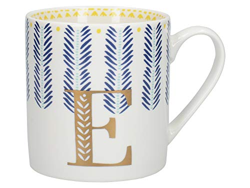 Creative Tops Alphabet Mug with Novelty 'E' Design, Fine China, Multi-Colour, 350 ml (5 of 26 Letter Mugs)