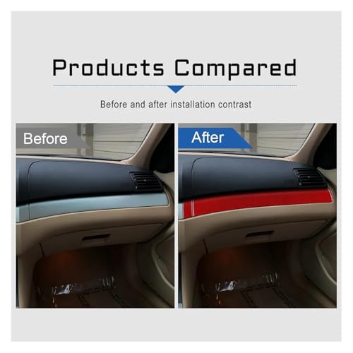 Accessoires de voiture BMW E46 garniture de carbone rouge mat côté passager - 4