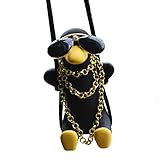 SF-ZXTINP Super Cute Sitting Black Swinging Sunglasses Duck Mirror Hanging Car Pendant Interior Rear