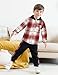 FoWear Toddler Boy Clothes Long Sleeve Red Flannel Button Down Hoodied Tops+White T-Shirt+ Pants 3Pcs 2T Boys Clothes Fall/Winter