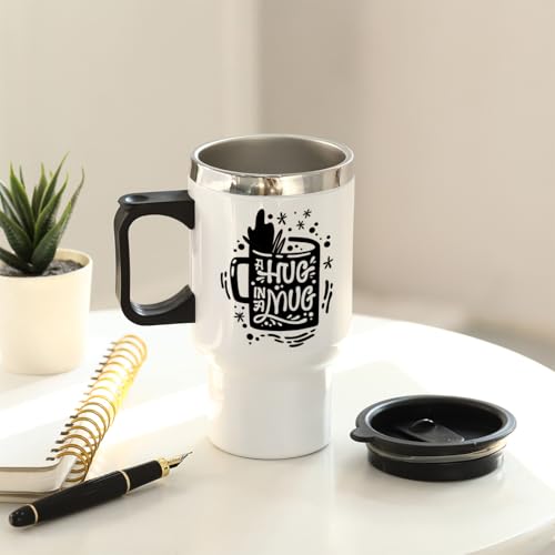 Image of IGP Personalized Stainless Steel Travel Mug | Same Day Delivery | Custom Name Travel Mug with Lid & Handle | Reusable Coffee Tumbler | Present for Men, Women, Boys, Girls & Kids