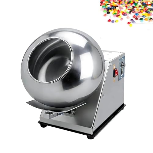 Máquina para recubrir chocolate y azúcar, pequeña mini recubridora de dulces comercial con bandeja de 300 mm, equipo de pulido de recubrimiento de tabletas para nueces y maní, 2-5 kg/h, 230x260x320 mm