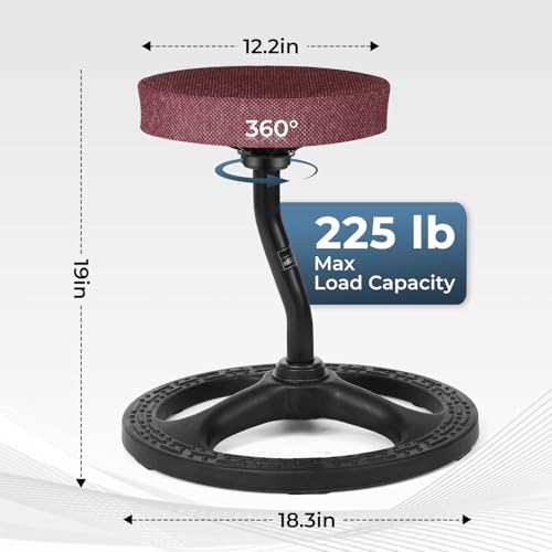 Image of ADHD Chair for Kids, Yoga Chairs for Adults, Wobble Stool Active Flexible Seating Desk Chair with Non-Slip Base and Washable Seat Cover for Stability, Balance, Yoga, Office, School, Classroom