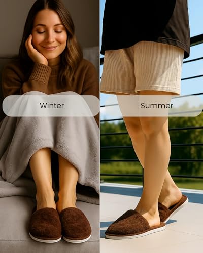 Image of Premium Fur Home Slippers For Women & Men For Winter Capet Slippers for Bedroom Indoor Carpet house slides