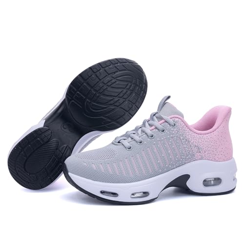 Image of Womens Slip On Tennis Sneakers Walking Running Shoes Easy to Wear