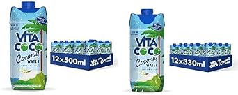 Vita Coco Original Coconut Water Multipack 500 ml x 12 & 12x330 ml Bundle, Packed With Electrolytes, Gluten Free, Full of Vitamin C and Potassium