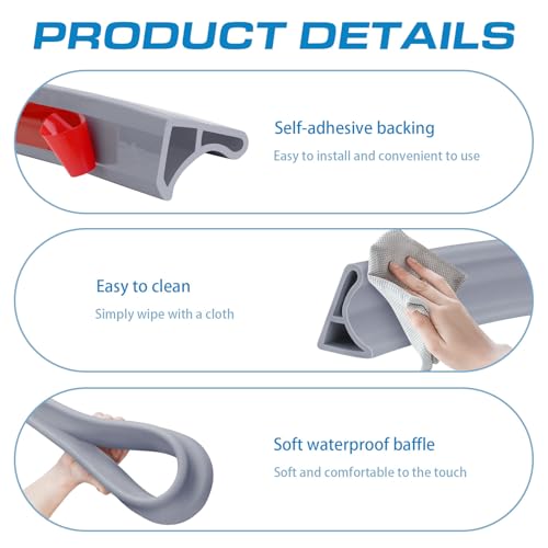 Barriere de douche anti débordement flexible pour retenir l'eau au sol - 6