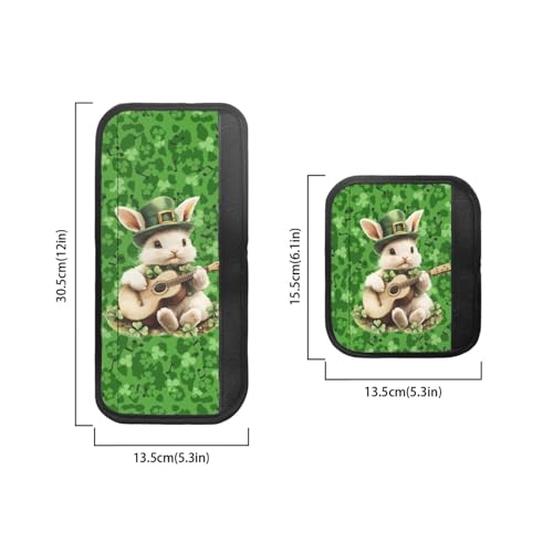 Image of Refrigerator Door Handle Covers Pack of 6 Waterproof Door Cloth Protector Kitchen Appliance Handle Cover Home Accessories, Leprechaun Hat Rabbit Bunny Guitar Shamrock St. Patrick's Day
