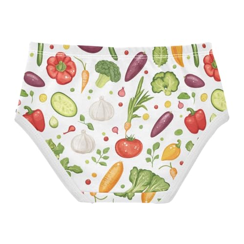 ZZKKO Various Vegetables Girls Underwear Toddler Panties for Girls Comfort Brief Size 2T-8Y2