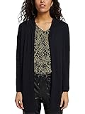 Standard edc by ESPRIT Damen Hoody Cardigan Strickjacke, 001/BLACK-New, M
