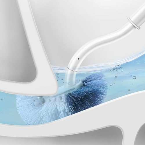 Image of Wall Mounted Bathroom Cleaning Brush Holder Set with Toilet Brush, Long Handle Floor Scrubber, Multi Purpose Cleaning Tools Organize (3 in 1 Toilet Cleaner Brush)