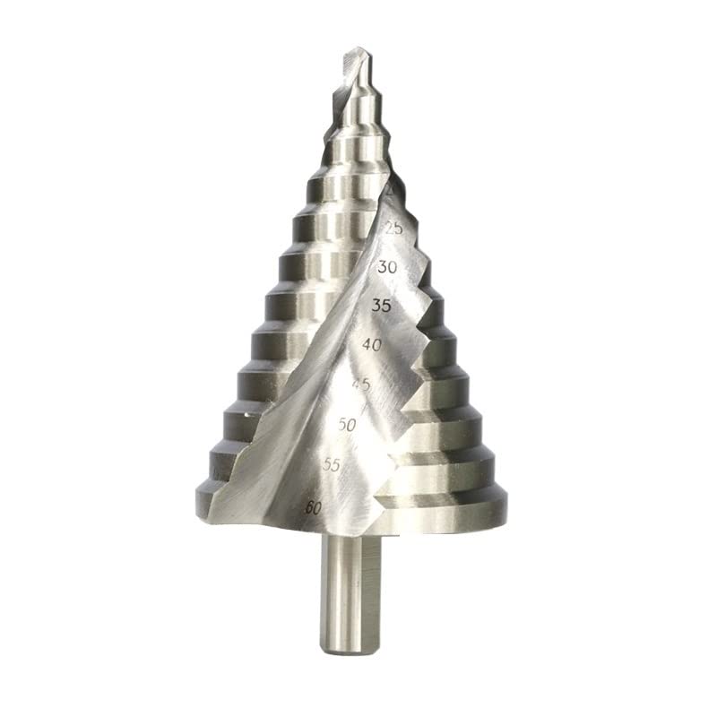 6-65mm/6-60mm HSS Rundschaft Stufenbohrer Spiral Metall Holzbearbeitung Stufenbohrer Lochbohrer Zimmerei Holzwerkzeuge(Titanium 6-65mm)
