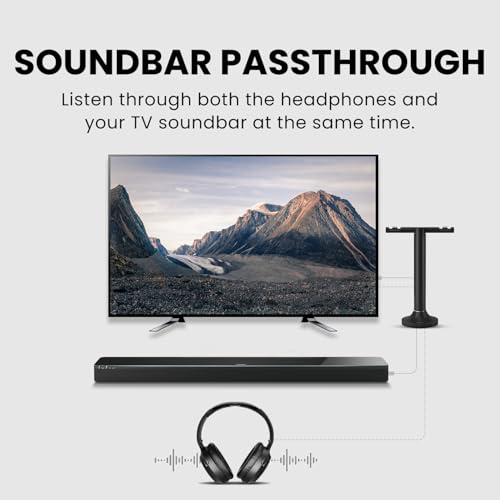 image for Avantree Duet - Dual Wireless Headphones for TV Watching, Clear Voice 