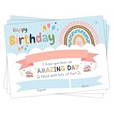 Lesnala 50 PCS Boho Birthday Printable Certificates for Kids Classroom Present for Children Teachers Students Parents for End of Semester Back to School Home Study Award Supplies Rainbow