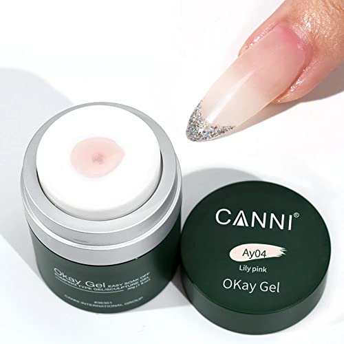 CANNI Okay Gel - UV / LED - Easy Soak Off Ok Nail Gel - Poly Nail Extension Gel 30g With Air Pump Easy To Soak UV LED Manicure Sculpt Function Builder Nail Gel (AY04-Lily Pink)-image-27