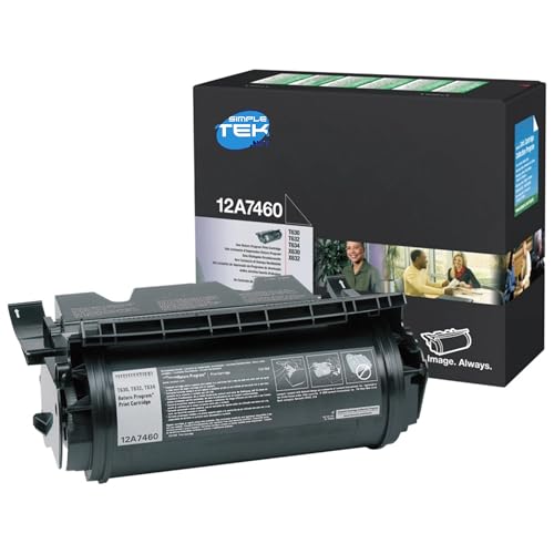 Toner Lexmark T630 compatible noir 5K pour remplacer la cartouche 12A7460 usagée