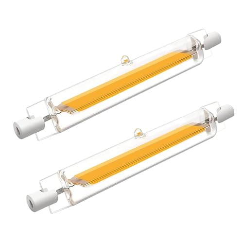 Ampoule R7S LED 78mm Dimmable,LED COB Ampoules Blanc Chaud 3000K,1000LM Pas de Scintillement,78mm 10W Ampoule Équivalent Ampoule Halogène J78 100W,Éclairage à Faisceau 360 °,AC 220-240V,Lot de 2
