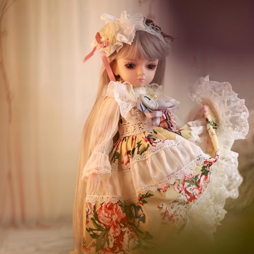 Muñeca BJD 1/4 45cm Vestido Princesa Vintage Gris miniatura 4