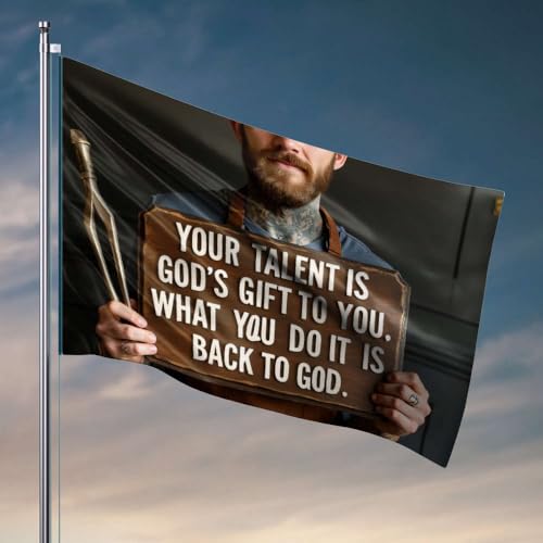 Decoración divertida para bar, tu talento es el regalo de Dios para ti. Lo que haces es de vuelta a Dios. Bandera de decoración de habitación universitaria para chicos, banderas de coche para Decoración divertida para bar, tu talento es el regalo de Dios para ti. Lo que haces es de vuelta a Dios. Bandera de decoración de habitación universitaria para chicos, banderas de coche para