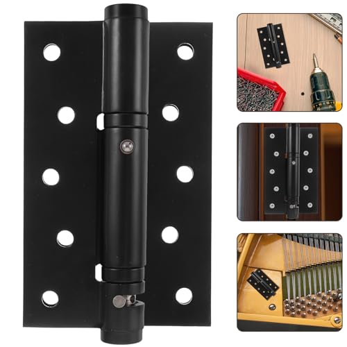 Self Closing Hinges Black Heavy Duty Stainless Steel Automatic Self Closing Door Hinges 4.9 Inch (128mm) Black Interior Spring Hinge Heavy Duty Door Hinges for Door or Wooden Gate - Image 3
