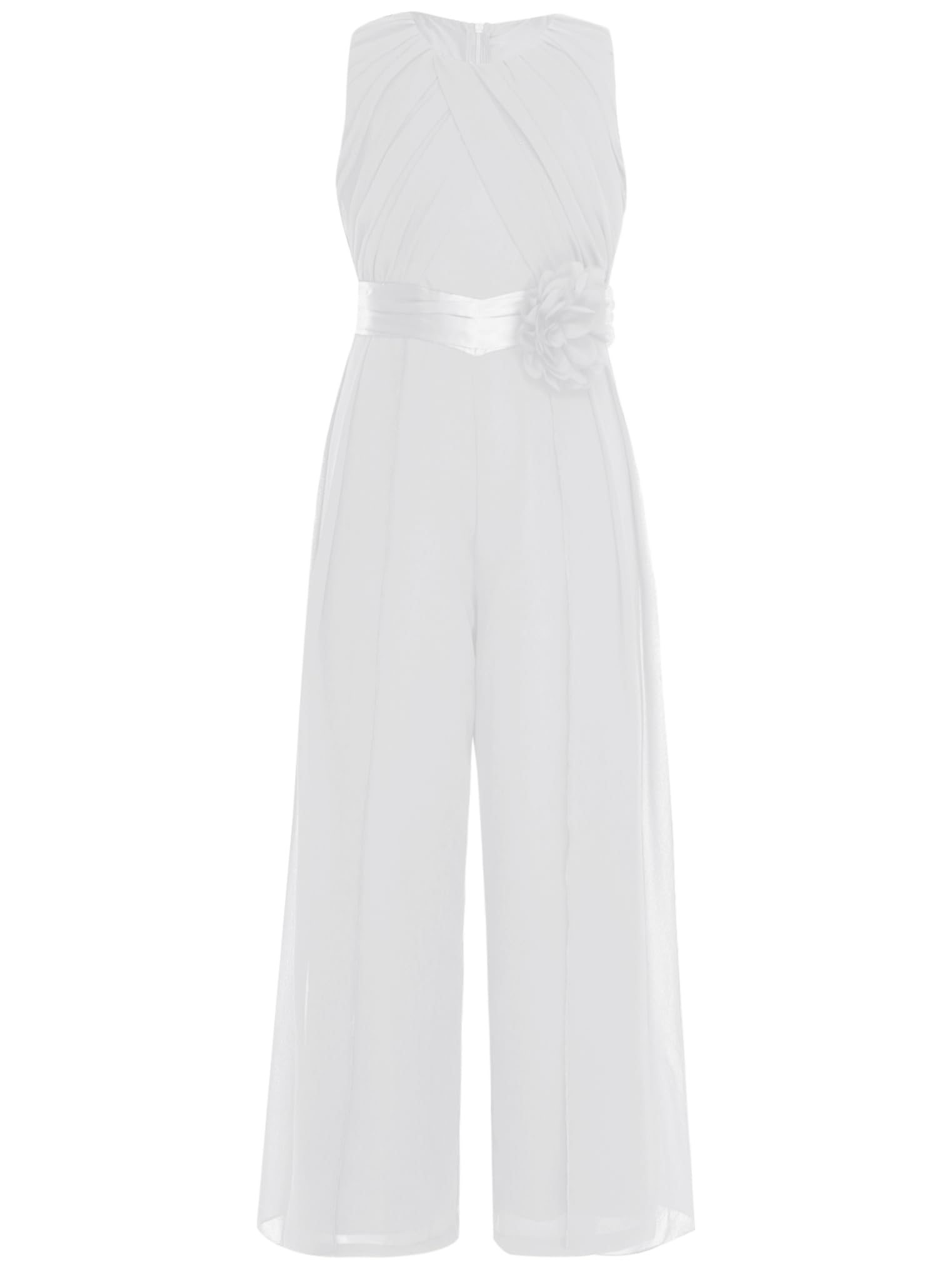 Freebily Tuta Bambina Elegante da Cerimonia Principessa Jumpsuit da Matrimonio Damigella d'Onore Partito Elegante Salopetta Lunga da Sposa Nozze Compleanno
