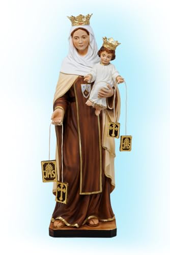 resina Generico Statua della Madonna del Carmine cm 40 (15,74 inches) in resina decorata a mano di produzione artigianale italiana