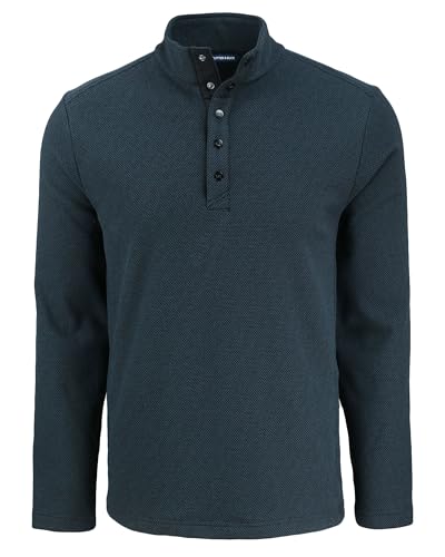 Image of Cutter & Buck Hunts Point Eco Textured Fleece Recycled Mens Snap Pullover, Polished, XXXL