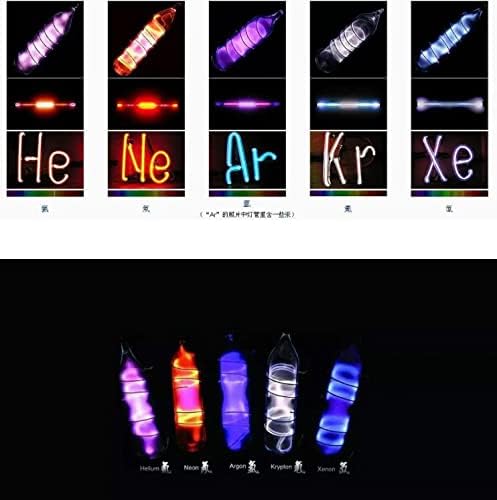 Rare Nobel Gas Sealed Tube 99.999% Luminous Gases Krypton Helium Neon Argon Xenon Element Collection (5 Pack)