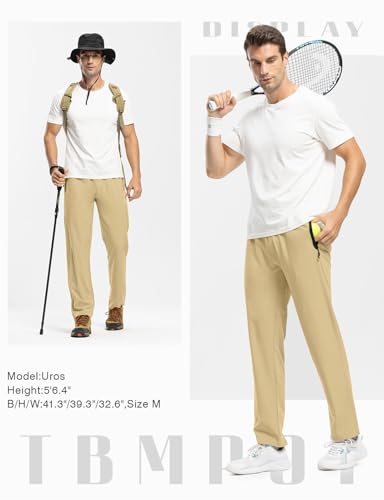 Image of TBMPOY Men's Outdoor Lightweight Hiking Mountain Pants Running Active Jogger Pants