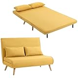 ESTRUCTURA RESISTENTE Y ESTABLE: Fabricado con estructura metálica, este sofá cama para invitados soporta hasta 240 kg. Incluye pata de refuerzo oculta y patas ajustables que garantizan estabilidad tanto en modo sofá como cama