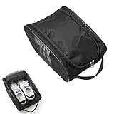 DFsucces 通気性メッシュシューズケース 防汚防塵 旅行出張アウトドア対応 バスケットゴルフサッカースパイク収納 男女兼用 軽量ポータブル シューズバッグ バッシュケース スニーカー収納 (ブラック)