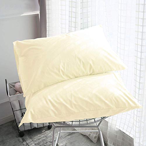 FLXXIE Microfiber Pillow Cases Queen Size Set of 2, Soft Pillowcases with Envelope Closure, Wrinkle Resistant Pillow Covers, 20x30, Ivory